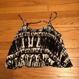 Black and white spaghetti straps